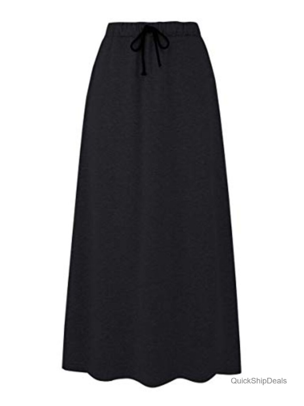 Fleece Lined Pleated A-Line Maxi Skirt with Pockets
